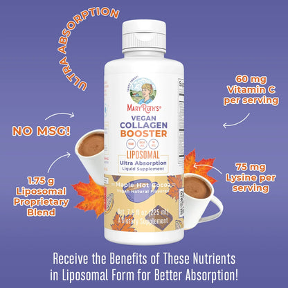 Liposomal potenciador de colágeno vegano 225ml / Collagen Booster Liposomal, Maple Hot Cocoa, 7.6 oz