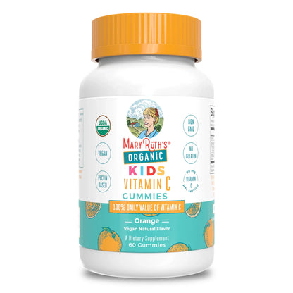 Vitamina C gomitas para niños orgánicos (60gomitas) / Kids Vitamin C Gummies, Orange, Org, (60ct)