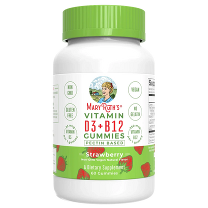 D3 + B12 Gomitas, Fresa (60gomitas) / Vitamin D3+B12 Gummies, Strawberry, (60ct)