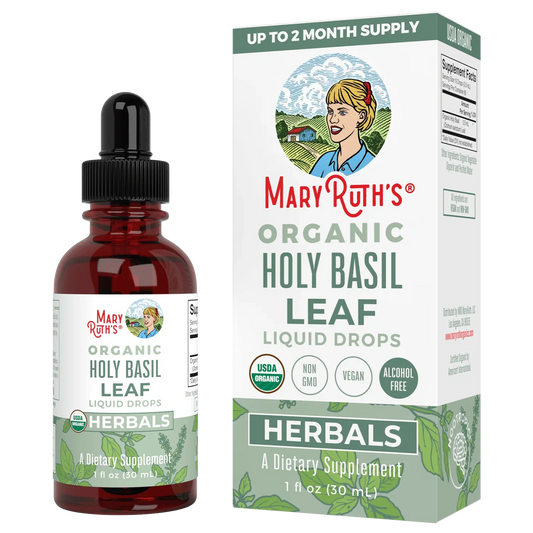 Gotas Líquidas de Hoja de Albahaca Sagrada Orgánica (30ml) / Holy Basil Leaf Drops, (1oz)