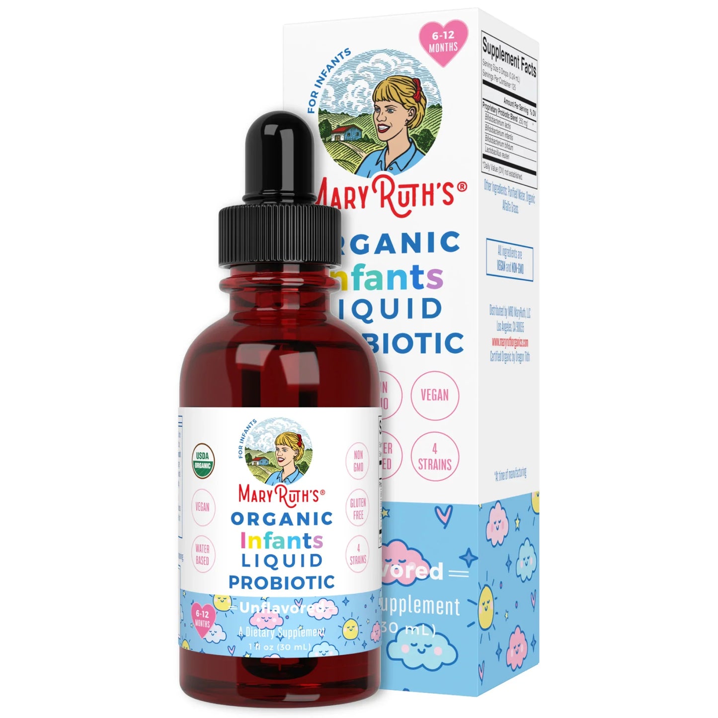 Probiótico Líquido para Bebés Orgánicos (30ml) / Infant Probiotic Drops, Unflavored, Org, 1 oz