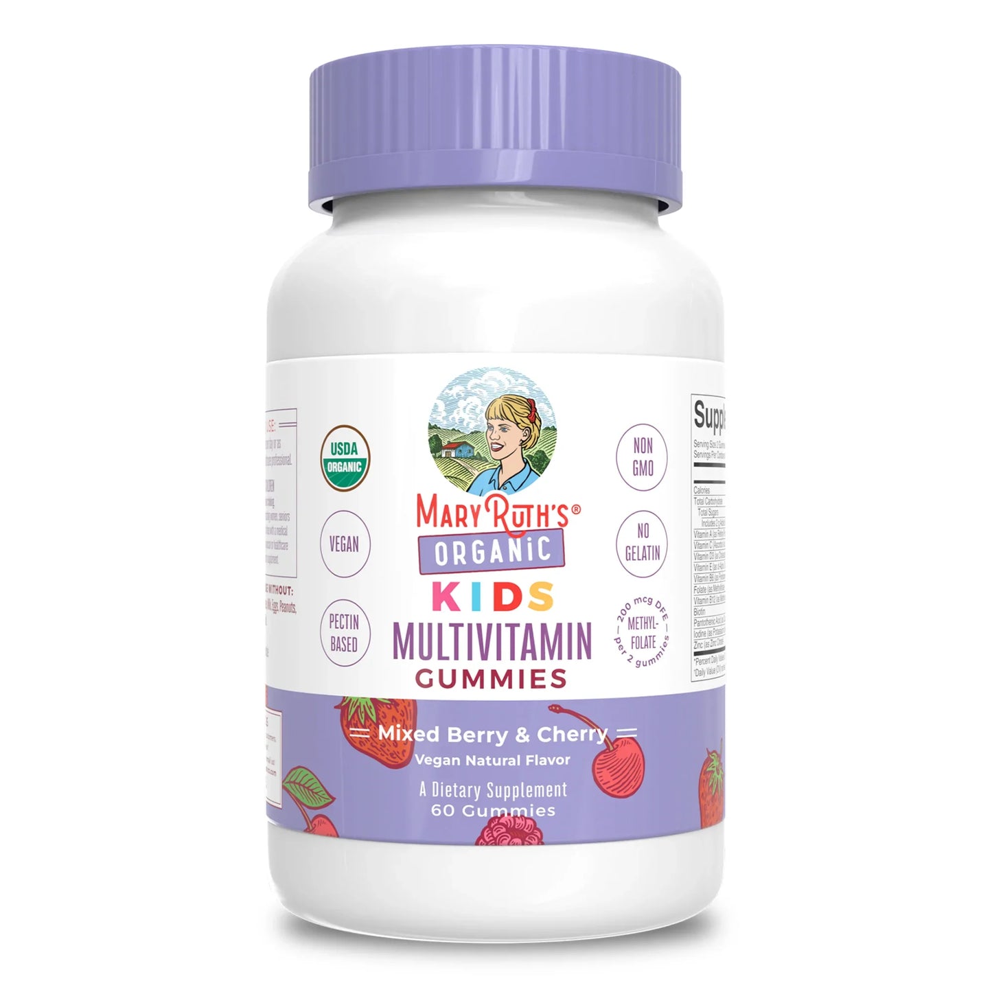 Gomitas multivitamínicas orgánicas para niños (60 gomitas) / Kids Multivitamin Gummies, Mixed Berry & Cherry, Org, 60 ct