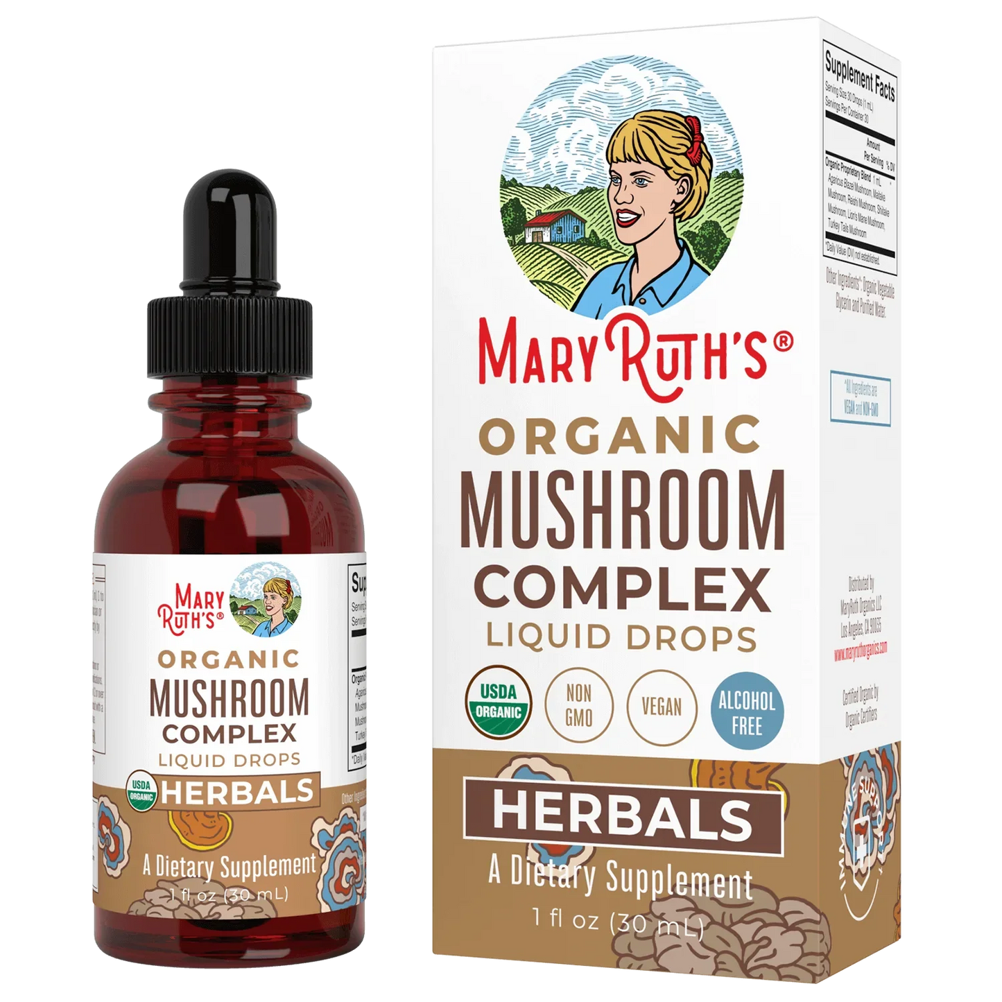 OFERTA 50% Hongos Orgánicos, Liquido (1 fl oz/30ml), Mary Ruth´s