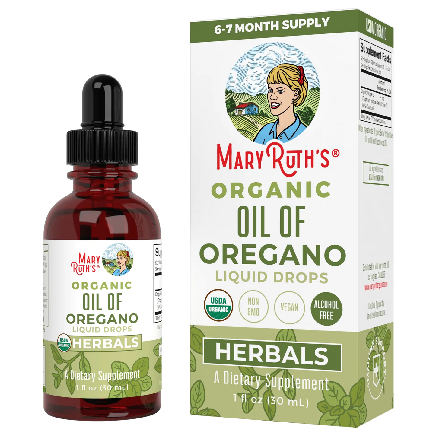 Gotas Líquidas de Aceite de Orégano Orgánico (30ml)/ Oil of Oregano Drops, Org, (1oz)