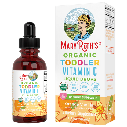 Gotas líquidas orgánicas de vitamina C para niños pequeños (30ml) /Toddler Vitamin C Drops, Orange Vanilla, Org, (1oz)
