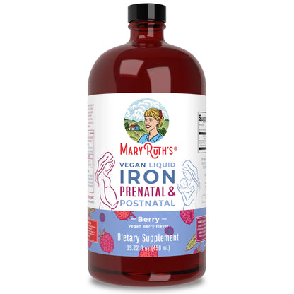 Hierro líquido prenatal y posnatal (473ml) / Prenatal Postnatal Iron Liquid, Berry (16oz)
