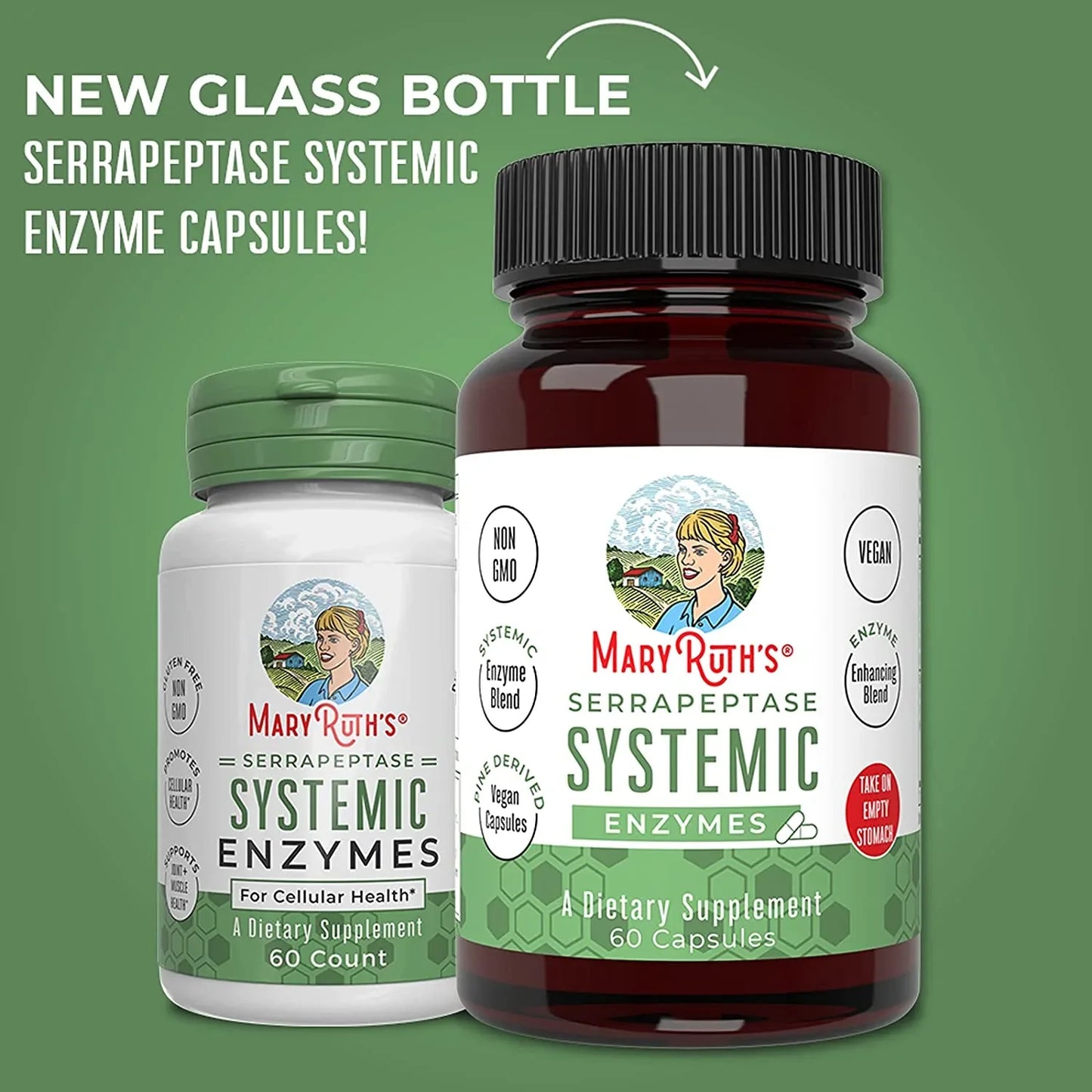 Enzimas Sistémicas Serrapeptasa (60 capsulas) / Serrapeptase Enzymes Capsules, Unflavored, (60 ct)