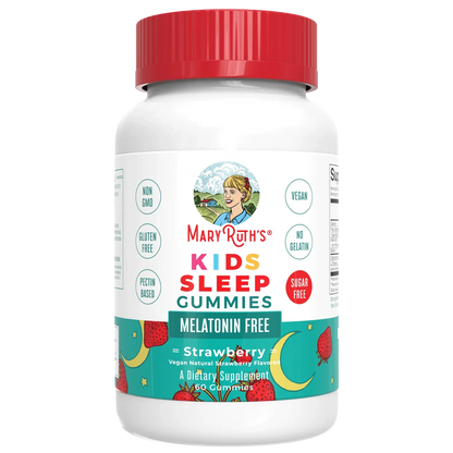Ayuda para dormir para niños sin melatonina (60gomitas) / Kids Sleep No Melatonin Gummies, Strawberry, 60 ct