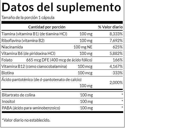 CC Complejo B 100 (100 caps), Swanson