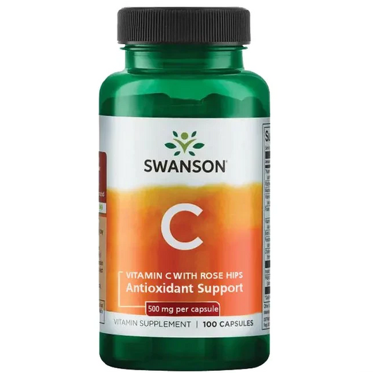 Vitamina C con rosa mosqueta 500 mg (100 caps) / Vitamin C with Rose Hips 500 mg (100 caps)