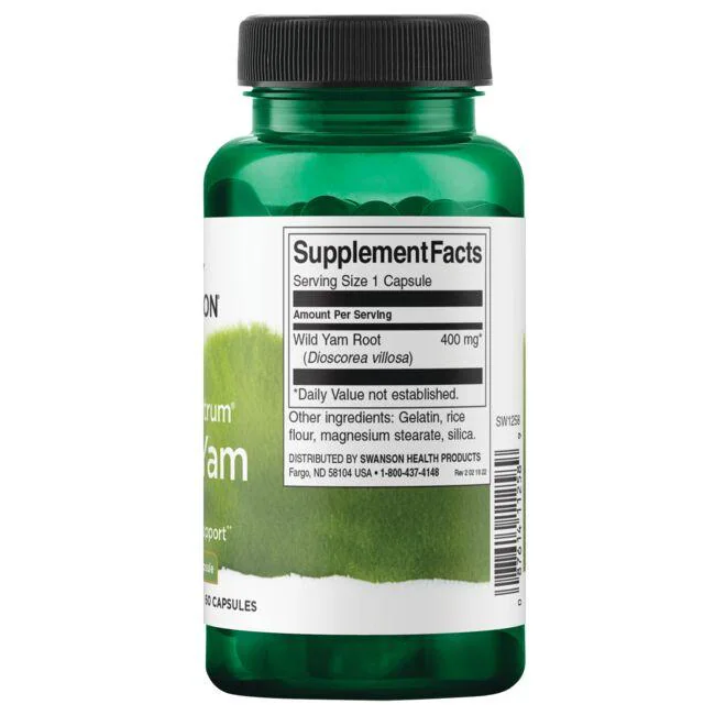 Swanson Full Spectrum Wild Yam 400 miligramos, 60 cápsulas
