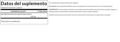 Palma enana americana 540mg (250 caps) / Saw Palmetto 540mg (250 caps)