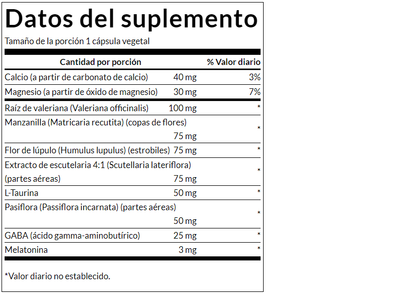 Esencial para dormir con Gaba y Melatonina (60 vcaps) / Sleep Essentials Includes GABA and Melatonin (60 vcaps)