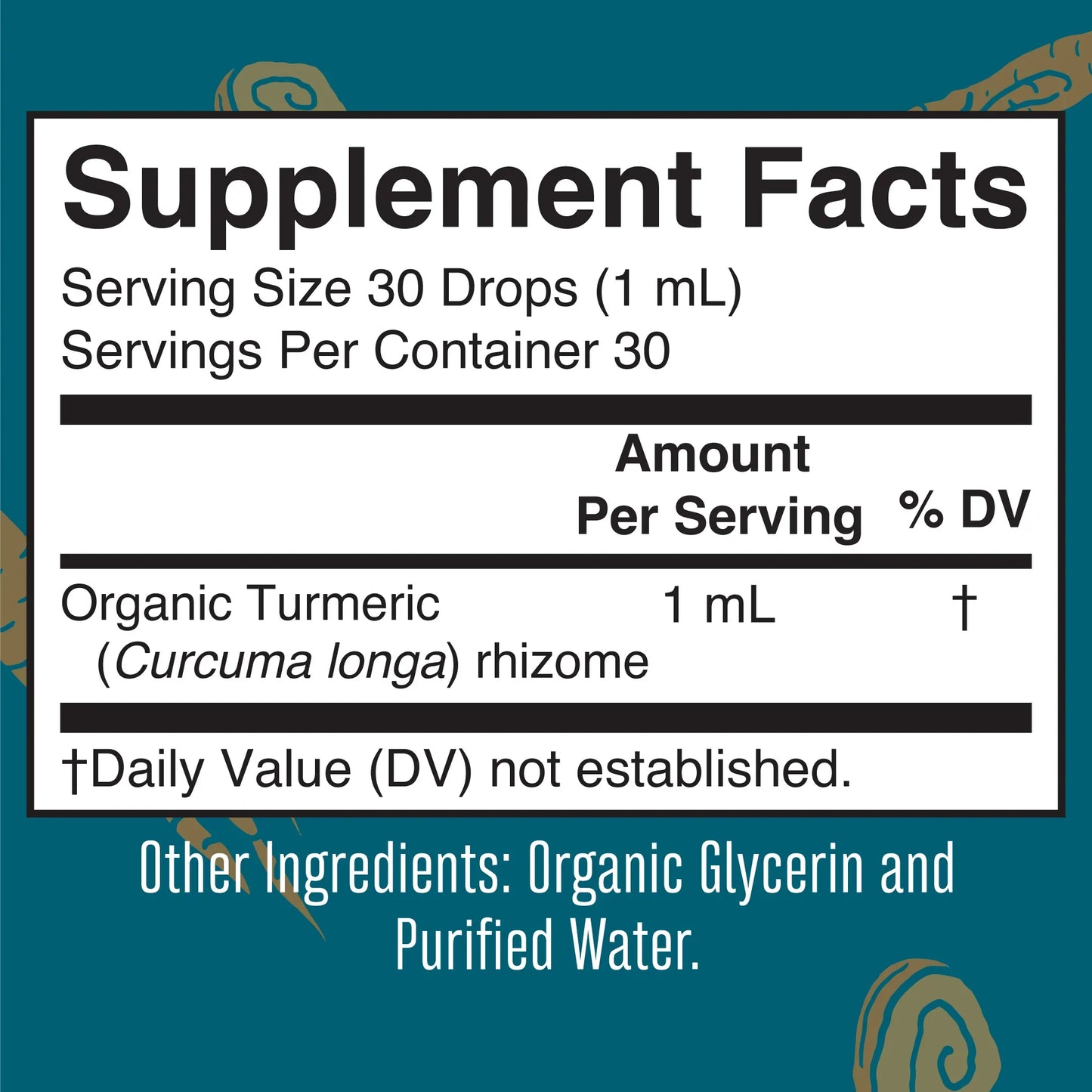 Gotas de hierbas de cúrcuma orgánica (30ml) / Turmeric Drops, Org, (1oz)