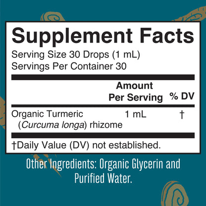 Gotas de hierbas de cúrcuma orgánica (30ml) / Turmeric Drops, Org, (1oz)
