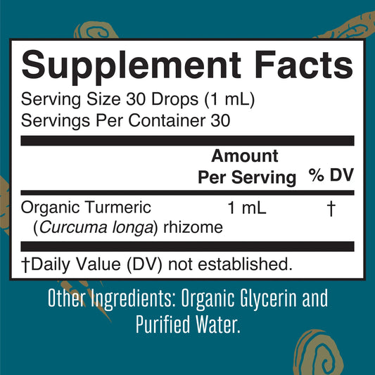 Gotas de hierbas de cúrcuma orgánica (30ml) / Turmeric Drops, Org, (1oz)