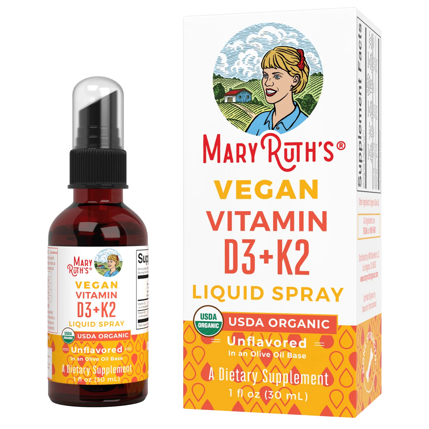 Spray Orgánico D3 + K2 (30ml) / Vitamin D3+K2 Spray, Unflavored, Org, (1oz)