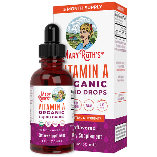 Gotas líquidas orgánicas de vitamina A (30ml) / Vitamin A Drops, Unflavored, Org,(1oz)