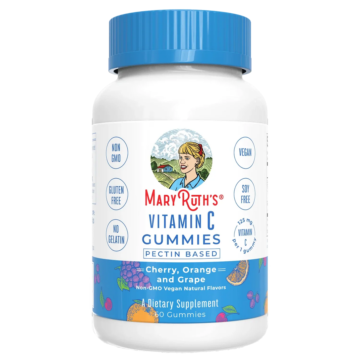 Vitamina C en gomitas (60 gomitas) / Vitamin C Gummies, Cherry Orange & Grape, (60t)