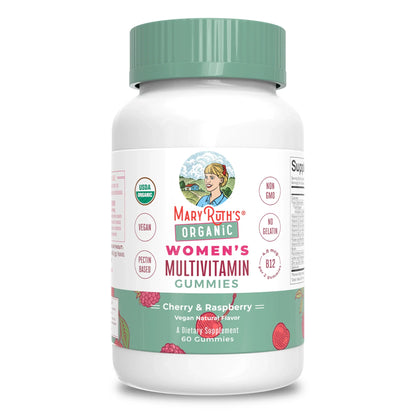 Gomitas multivitamínicas orgánicas para mujeres (60gomitas) / Women's Multivitamin Gummies, Cherry & Raspberry, Org, (60ct)