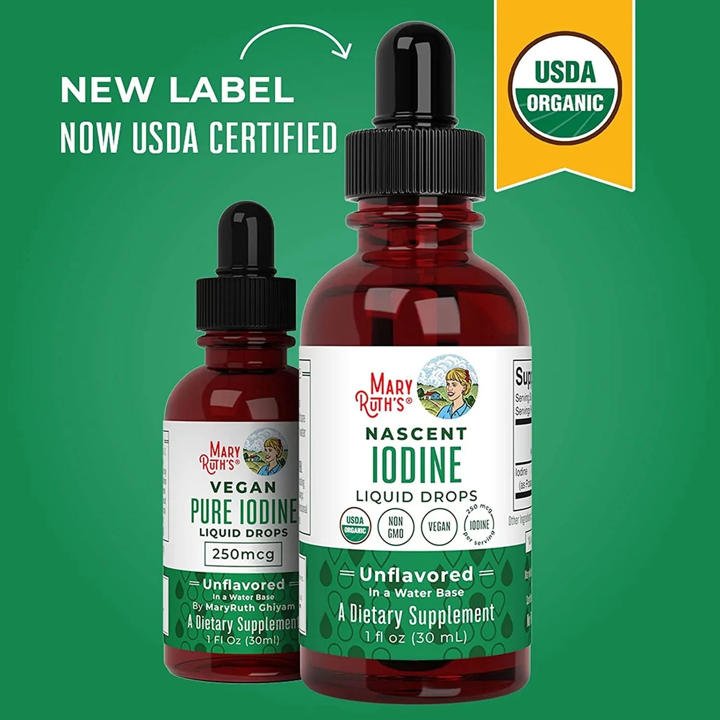Gotas líquidas de yodo naciente (30ml) / Iodine Drops, Unflavored, Org, 1 oz