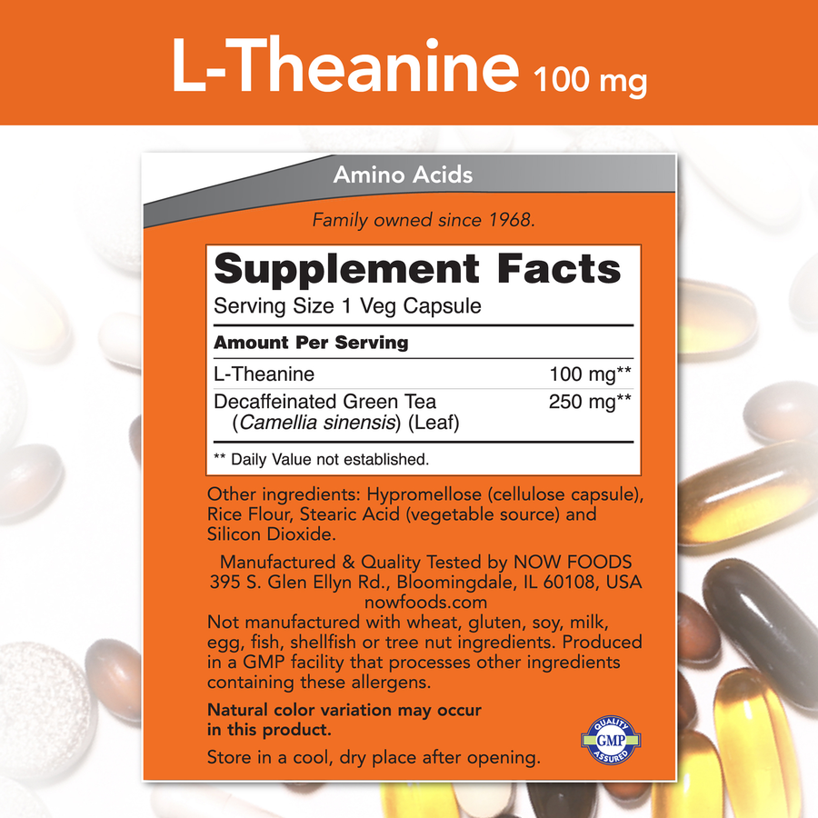 L-Teanina 100mg (90 Veg Caps) / L-Theanine 100 mg