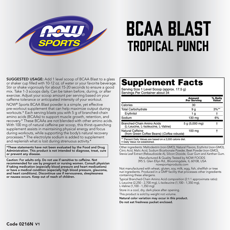BCAA Blast Powder Tropical Punch (600gr) / BCAA Blast Powder, Tropical Punch Flavor