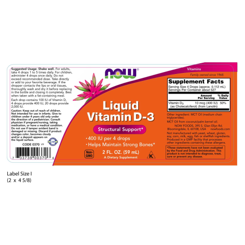 Vitamina D-3 Líquido (2 fl. onz) / Vitamin D-3 (Liquid)