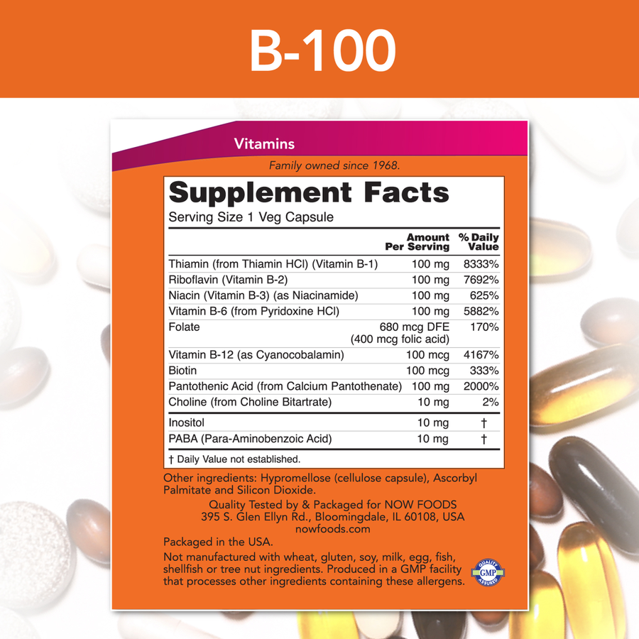 Vitamina B-100 (250 Vegcaps)/ Vitamin B-100
