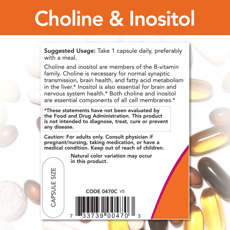 Colina e inositol 500 mg (100 VegCaps)/ Choline & Inositol 500 mg