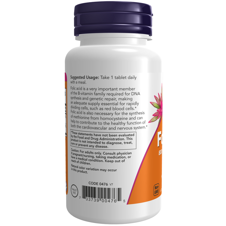 Ácido fólico con Vitamina B-12 800 mcg (250 tablets) / Folic Acid  with Vitamin B-12