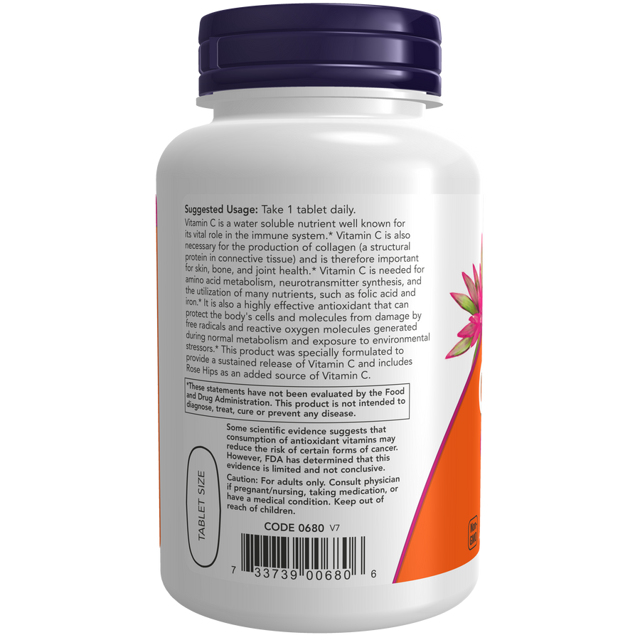 Vitamina C 1000mg con Escaramujo (100 tablets)/ Vitamin C-1000mg With Rose hips. LIBERACION SOSTENITA/ SUSTAINABLE RELEASE.