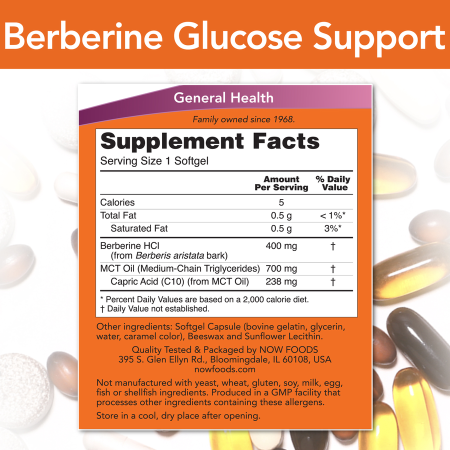 Berberina  Soporte de Glucosa (90 Softgels) / Berberine Glucose Support