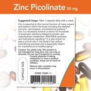 Zinc Picolinate 50 mg (60 Vegcaps)
