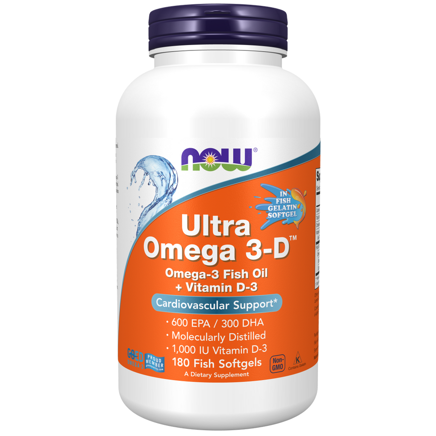 Ultra Omega 3-D™ 600 EPA / 300 DHA /(Fish Gelatin) 180 Fish Softgels