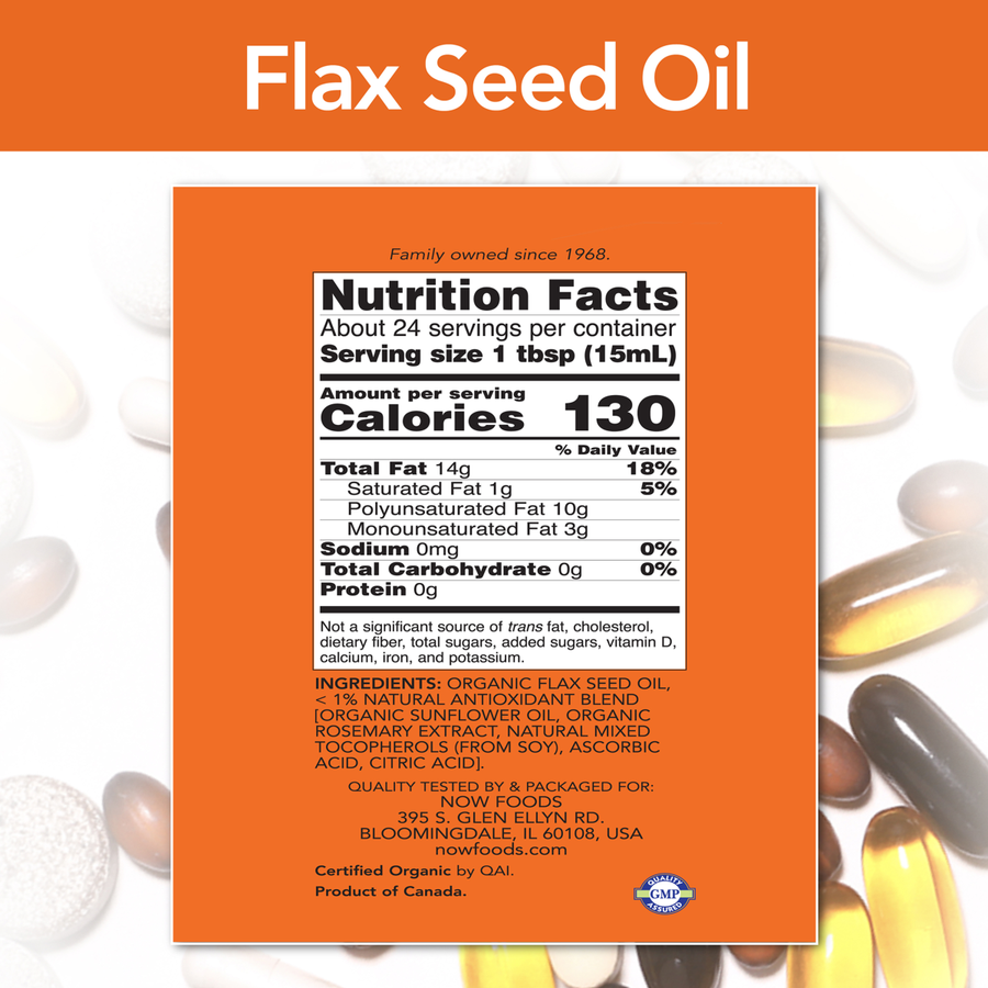 Aceite liquido de semilla de lino orgánico (12 fl. onz ) /Flax Seed Oil Liquid, Organic