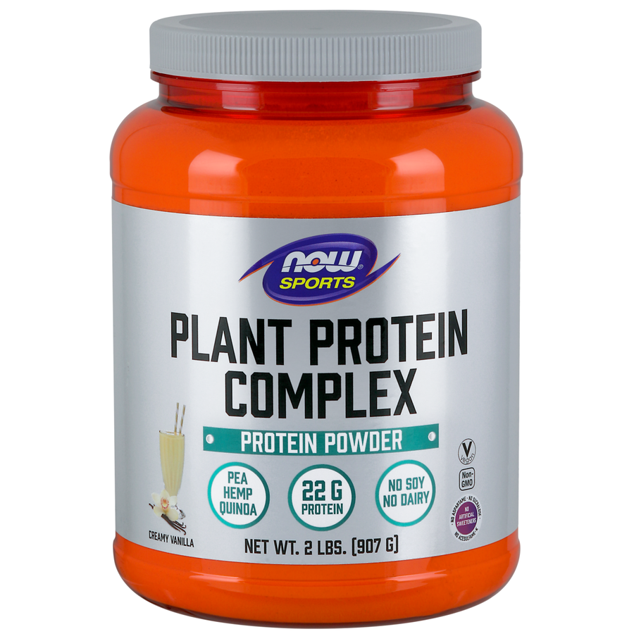 Plant Protein Complex, Creamy Vanilla Powder (2LB) 907gr/ Complejo de proteína vegetal, polvo cremoso de vainilla