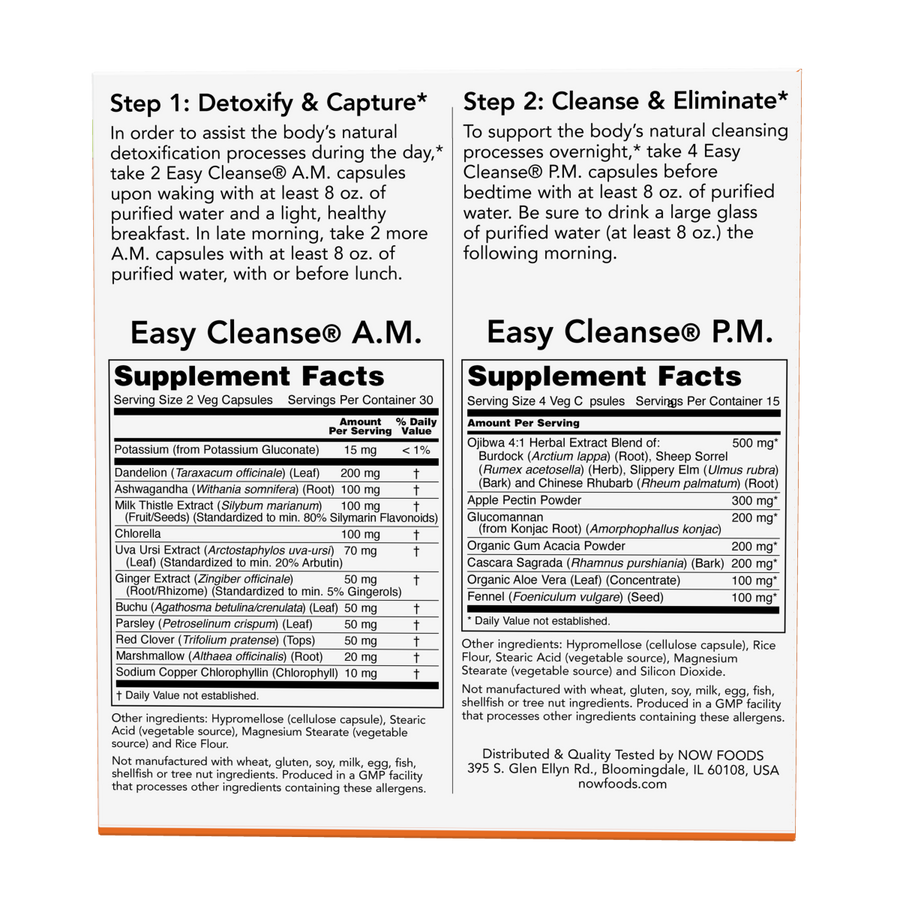 Easy Cleanse® AM PM (120 Veg Caps,(60 AM/60 PM))