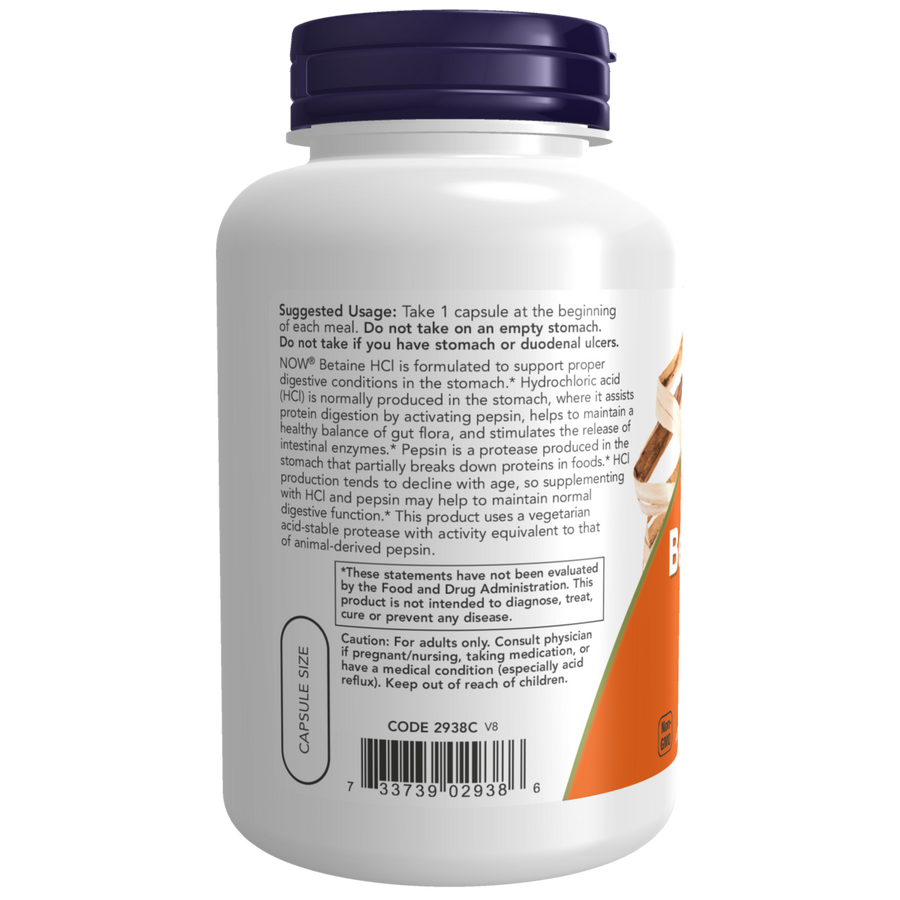 Betaína HCl 648 mg (120 Veg Caps)/Betaine HCl 648 mg