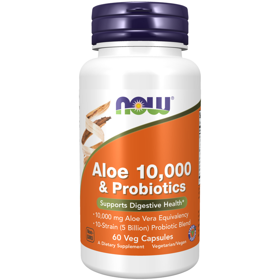 Aloe 10,000 y Probióticos (60 Veg Caps) /Aloe 10,000 & Probiotics
