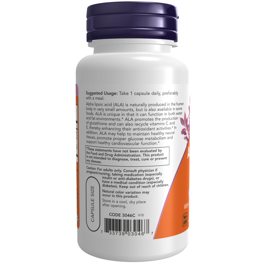 Ácido alfa lipoico 600 mg (60 VCAPS) /Alpha Lipoic Acid, 600mg