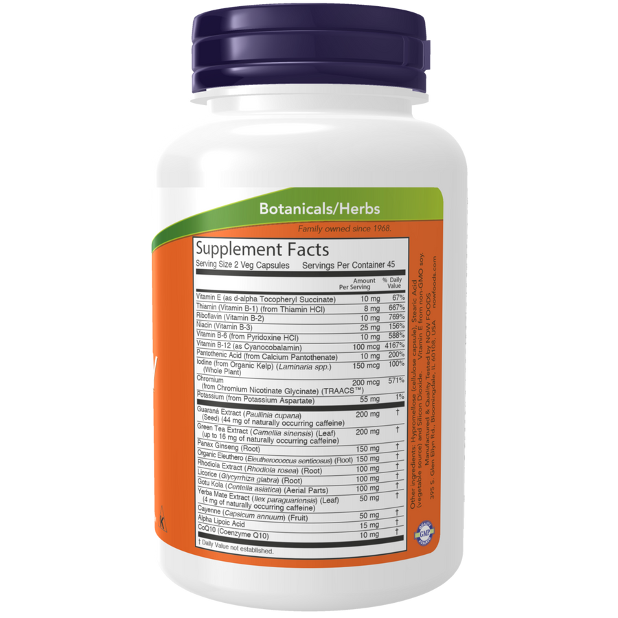 Energy Metabolic and Adrenal Support. (90 Veg Capsules) / Metabolismo y Soporte Adrenal