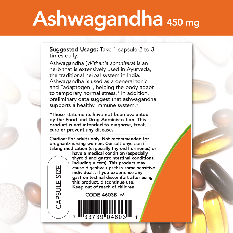 Ashwaganda Extracto 450 mg (90 VegCaps) / Ashwagandha 450 mg