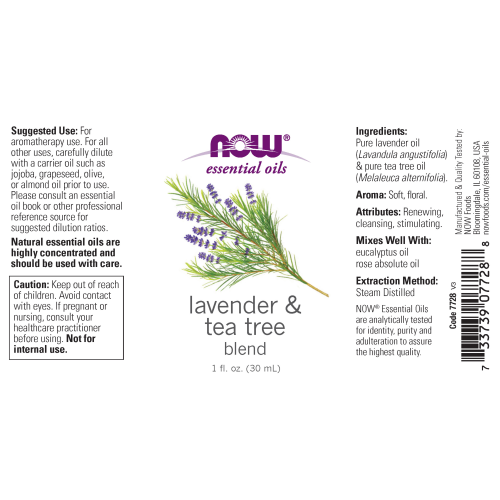 Mezcla de Aceite de Lavanda y Árbol de Té (1 fl. oz)/ Lavender & Tea Tree Oil Blend