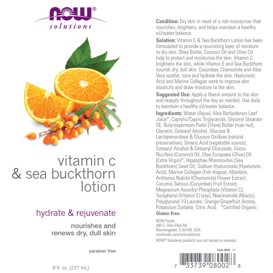 Loción de vitamina C y espino cerval de mar (8oz)/ Vitamin C & Sea Buckthorn Lotion