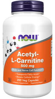 Acetil-L-Carnitina 500 mg 200 Cápsulas Vegetales