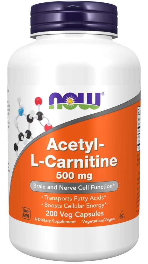 Acetil-L-Carnitina 500 mg 200 Cápsulas Vegetales