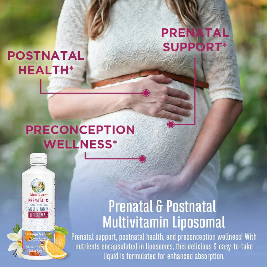 Multivitamínico liposomal prenatal y posnatal 15.22oz (450.10ml) / Prenatal Postnatal Multivitamin Liposomal, Orange Vanilla, (15.22oz)
