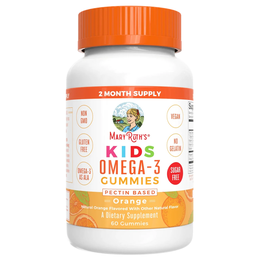 Gomitas veganas Omega-3 para niños (60gomitas) / Kids Omega 3 Gummies, Orange, 60 ct