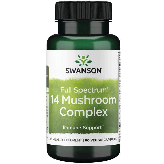 Swanson Premium - Complejo de 14 hongos Full Spectrum 60 veg caps / 14 Mushroom complex full spectrum